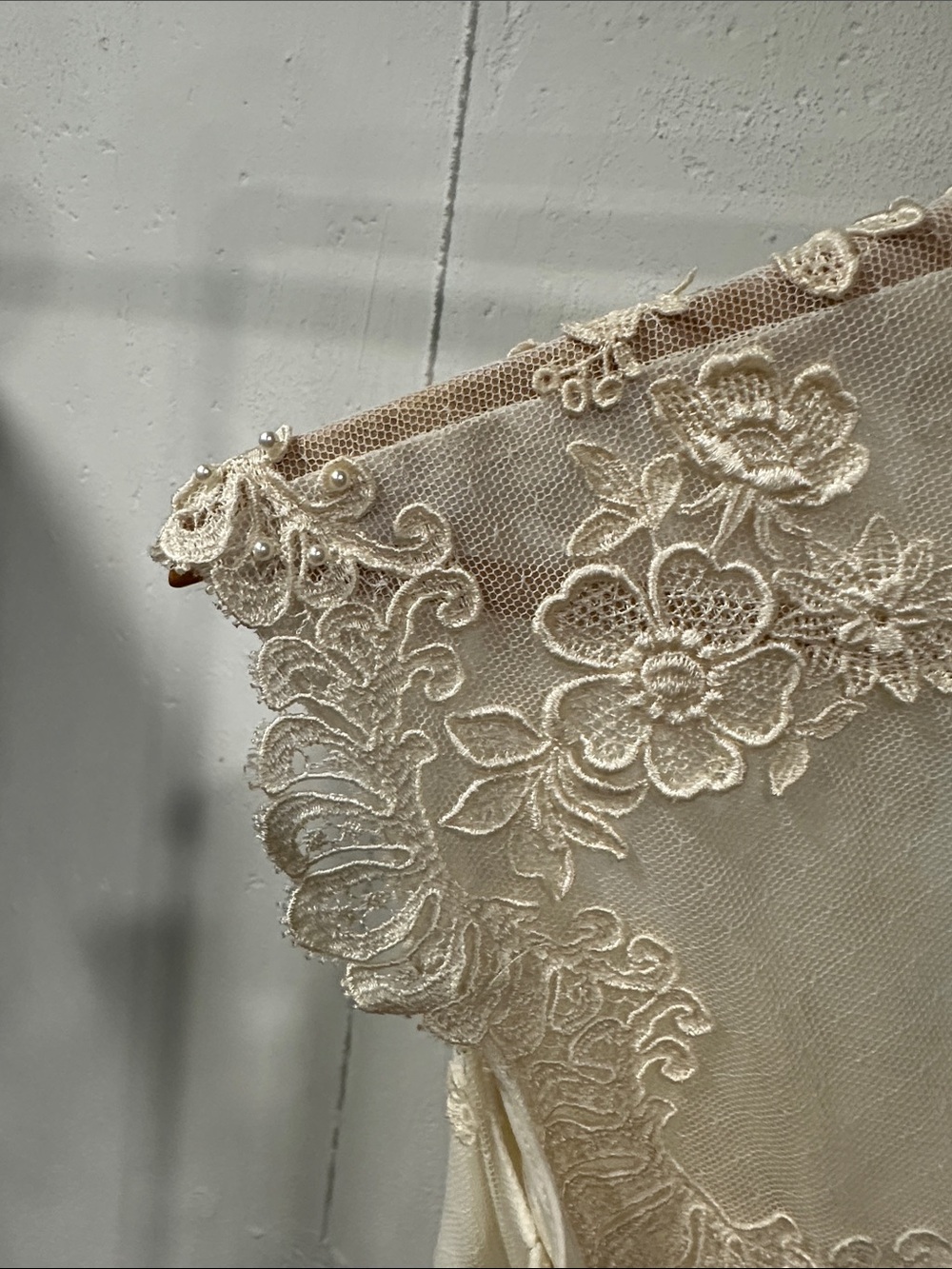 Vintage Ivory Lace wedding Dress lace veil - Picture 6 of 13